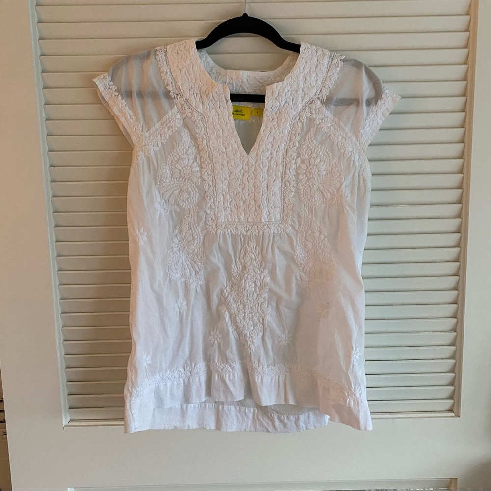 Roller Rabbit white embroidered shirt